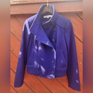 Cobalt Blue Double Breasted Peacoat Size S Kenneth Cole